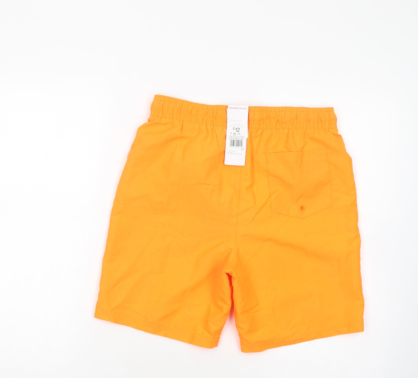 F&F Boys Orange  Polyester Bermuda Shorts Size 13-14 Years  Regular Drawstring