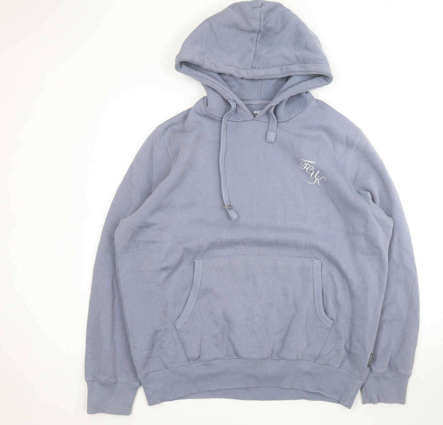 FCUK Mens Blue  Cotton Pullover Hoodie Size 2XL