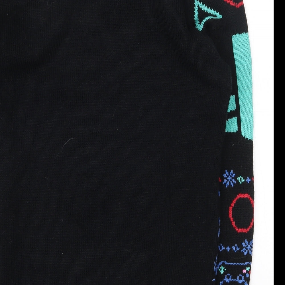 Primark Mens Black Crew Neck  Acrylic Pullover Jumper Size S