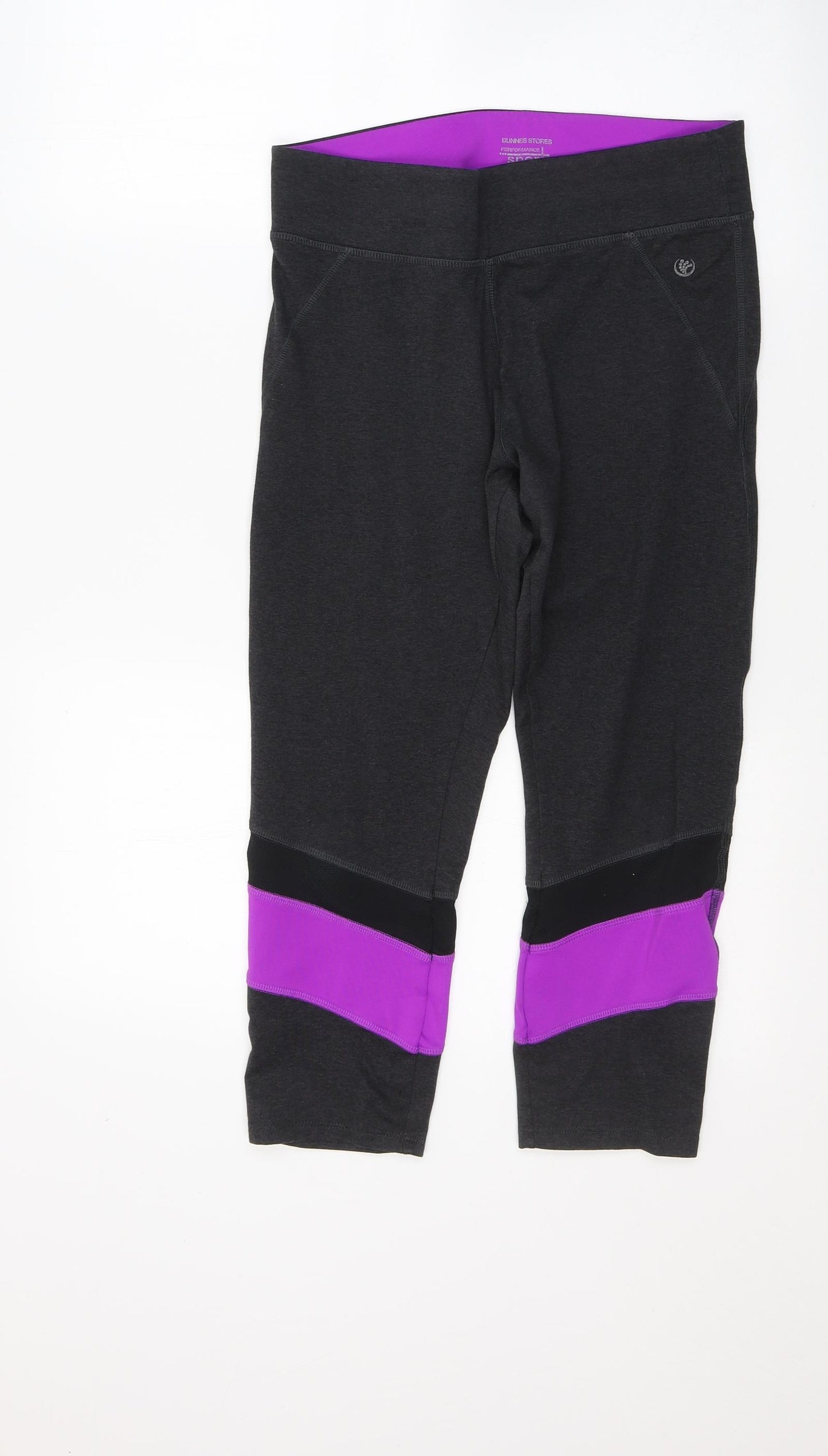 Dunnes Stores Womens Grey  Polyester Cropped Leggings Size M L22 in Regular Pullover