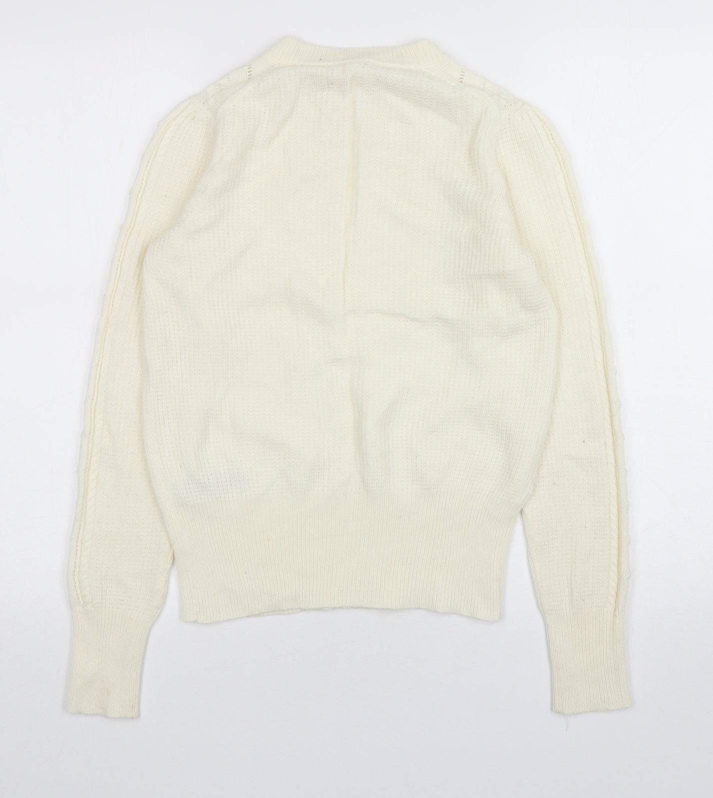 Per Una Womens Ivory Round Neck  Acrylic Pullover Jumper Size 8