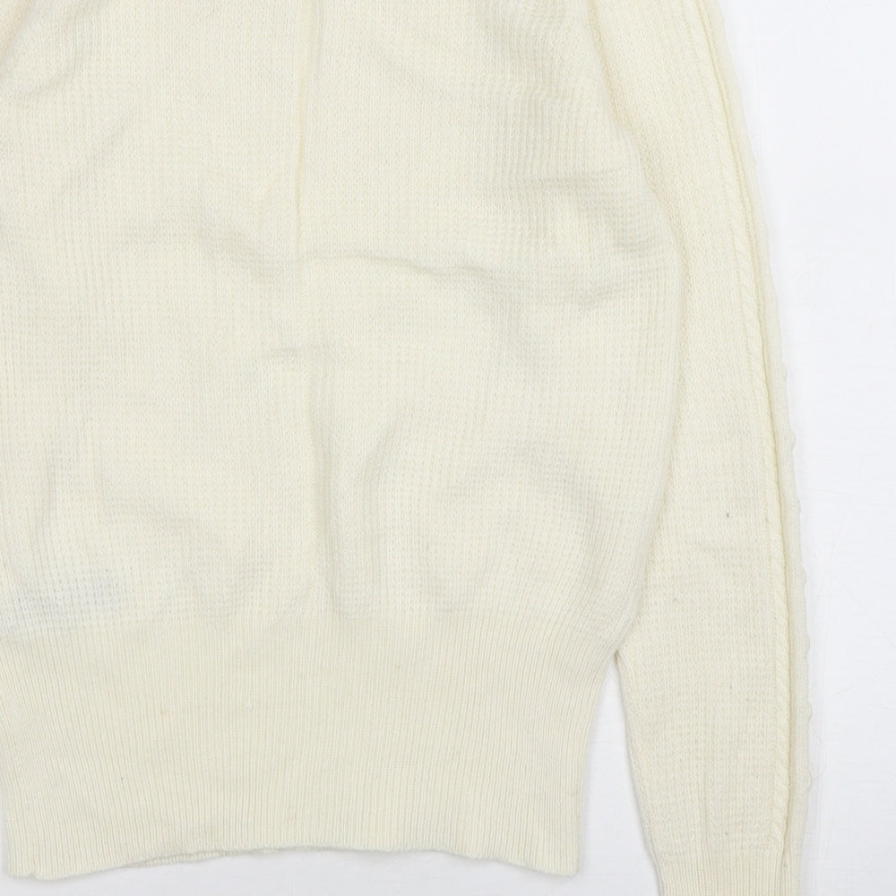 Per Una Womens Ivory Round Neck  Acrylic Pullover Jumper Size 8