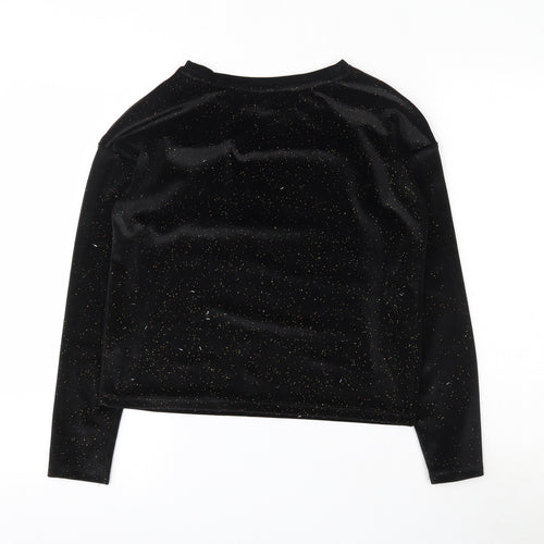 TU Girls Black  Polyester Basic T-Shirt Size 11 Years Round Neck Pullover