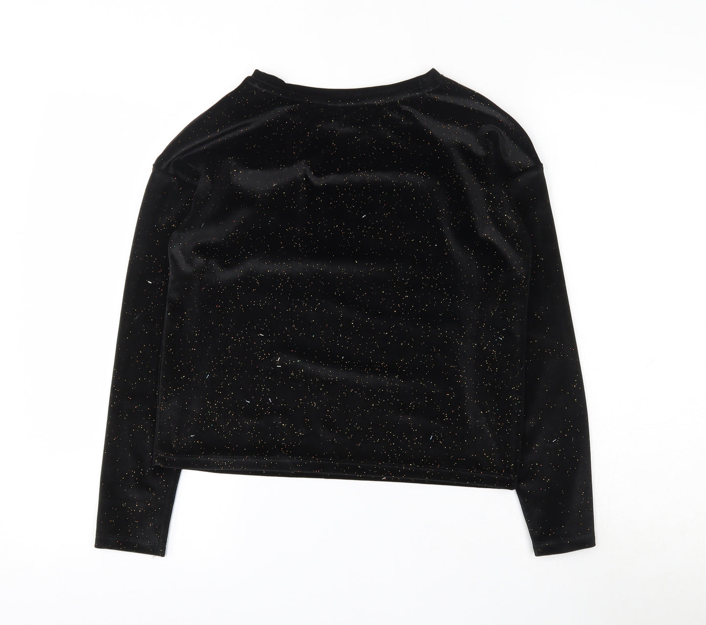 TU Girls Black  Polyester Basic T-Shirt Size 11 Years Round Neck Pullover