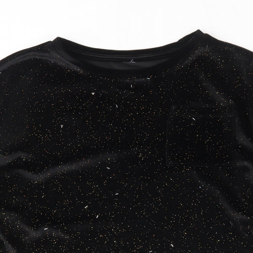 TU Girls Black  Polyester Basic T-Shirt Size 11 Years Round Neck Pullover