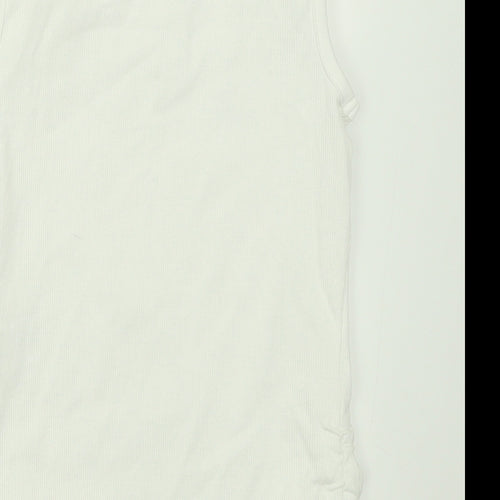 F&F Girls White  Cotton Basic Tank Size 10-11 Years Crew Neck Pullover