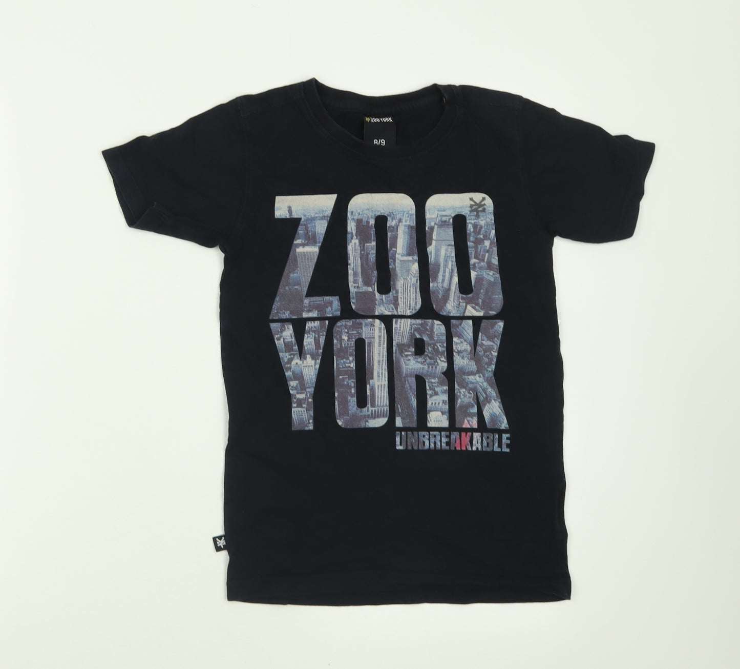 Zoo York Boys Black  Cotton Basic T-Shirt Size 8-9 Years Crew Neck Pullover