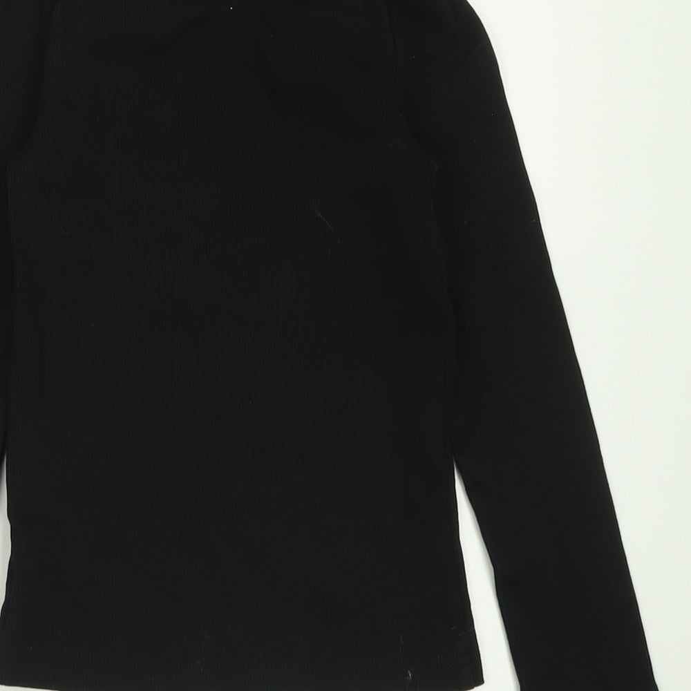 F&F Girls Black  Cotton Basic Casual Size 7-8 Years Crew Neck Pullover