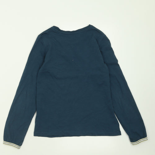 River Island Girls Blue  Cotton Basic Casual Size 10 Years Crew Neck Pullover