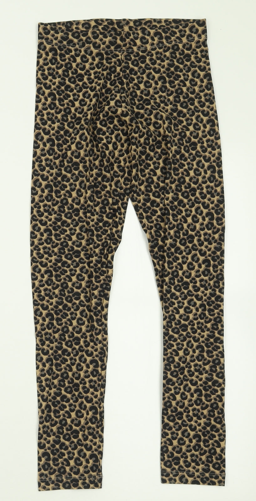 Marks and Spencer Girls Brown Animal Print Cotton Capri Trousers Size 10-11 Years  Regular Pullover
