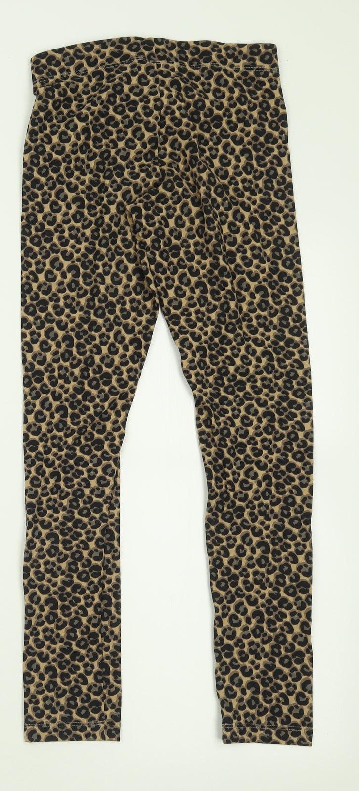 Marks and Spencer Girls Brown Animal Print Cotton Capri Trousers Size 10-11 Years  Regular Pullover