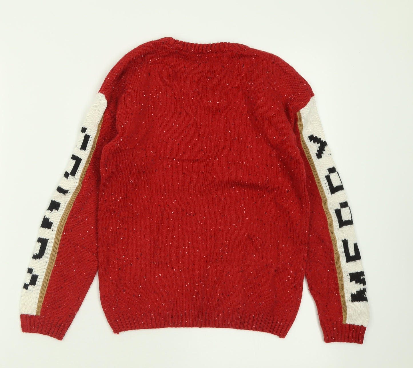 NXT Girls Red Crew Neck  Acrylic Pullover Jumper Size 8 Years  Pullover - Christmas Jumper