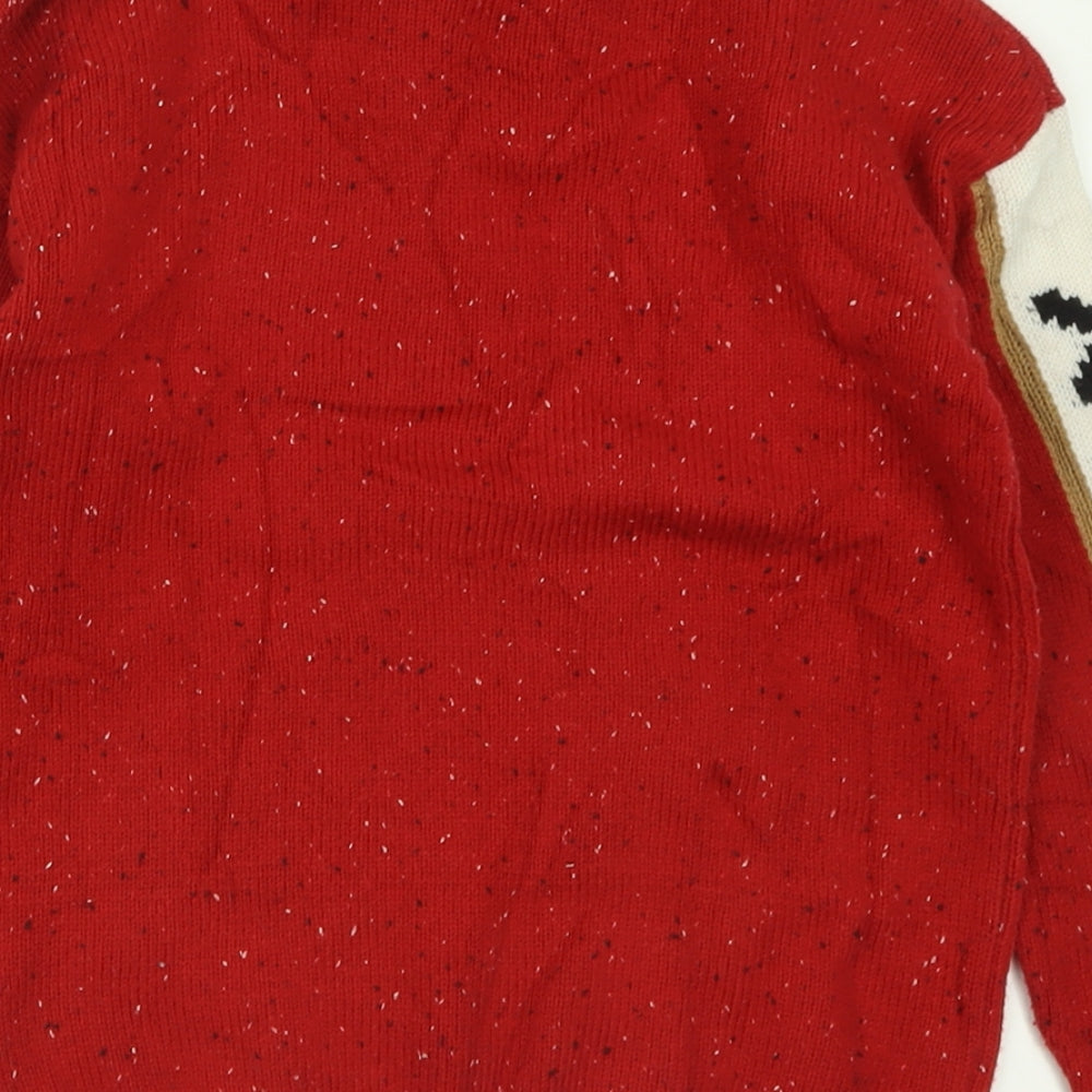 NXT Girls Red Crew Neck  Acrylic Pullover Jumper Size 8 Years  Pullover - Christmas Jumper