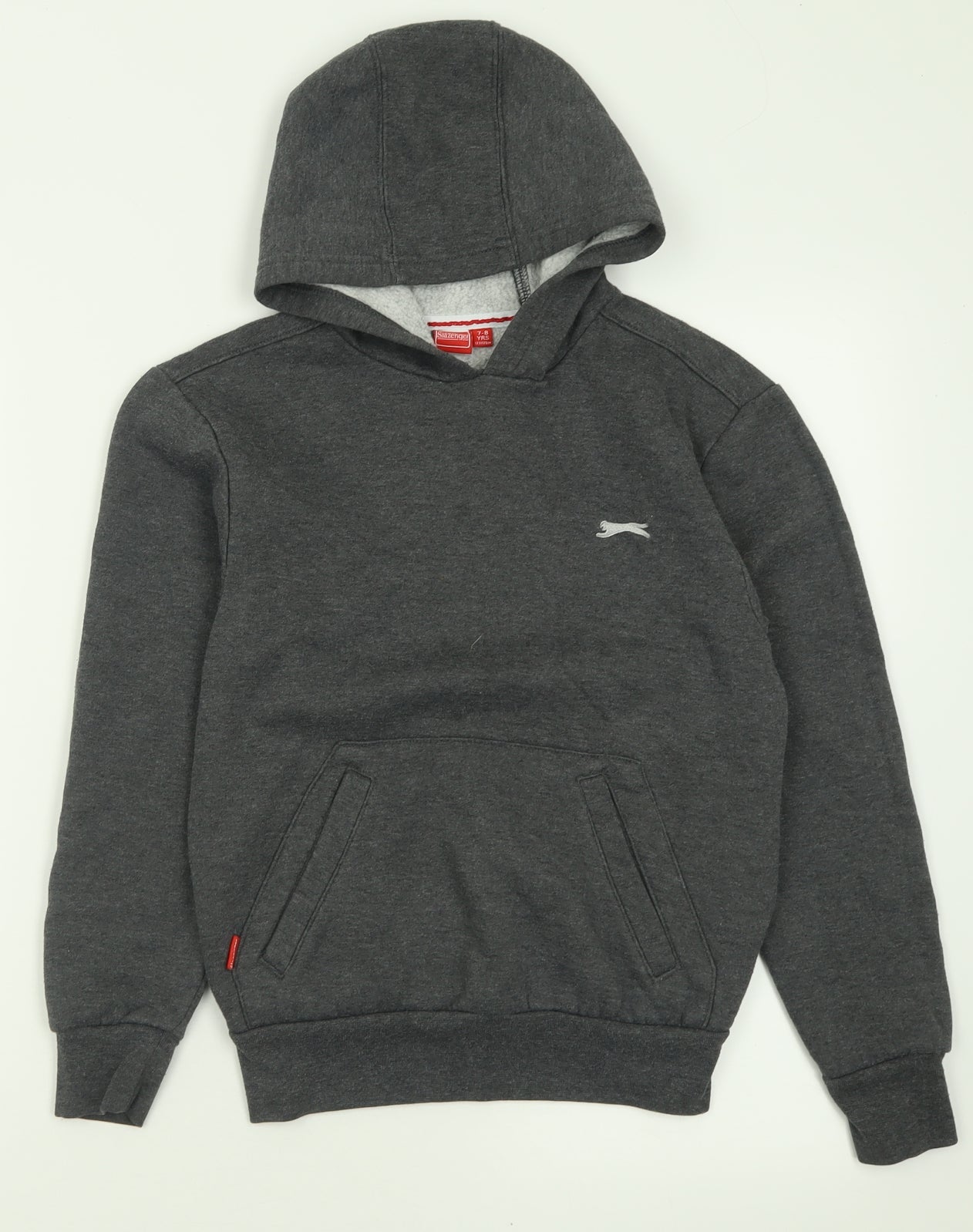 Slazenger Boys Grey  Cotton Pullover Hoodie Size 7-8 Years  Pullover