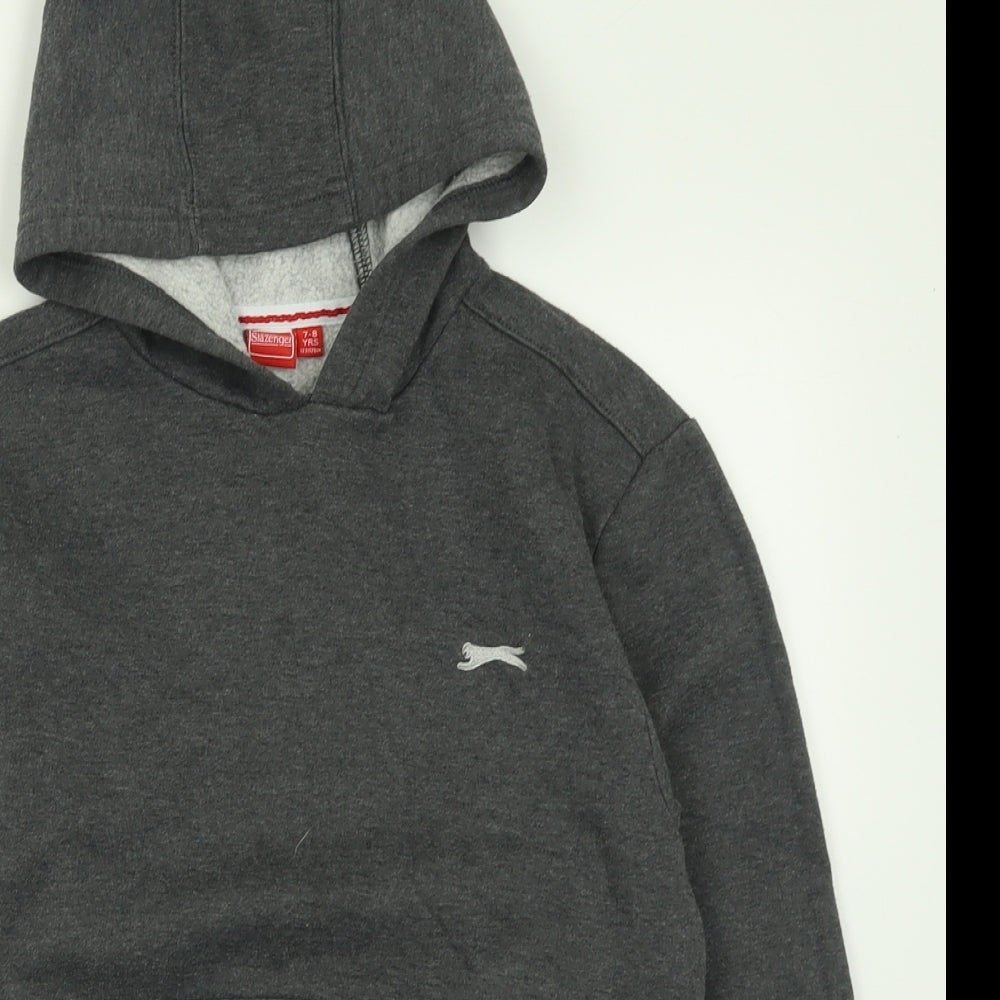 Slazenger Boys Grey  Cotton Pullover Hoodie Size 7-8 Years  Pullover