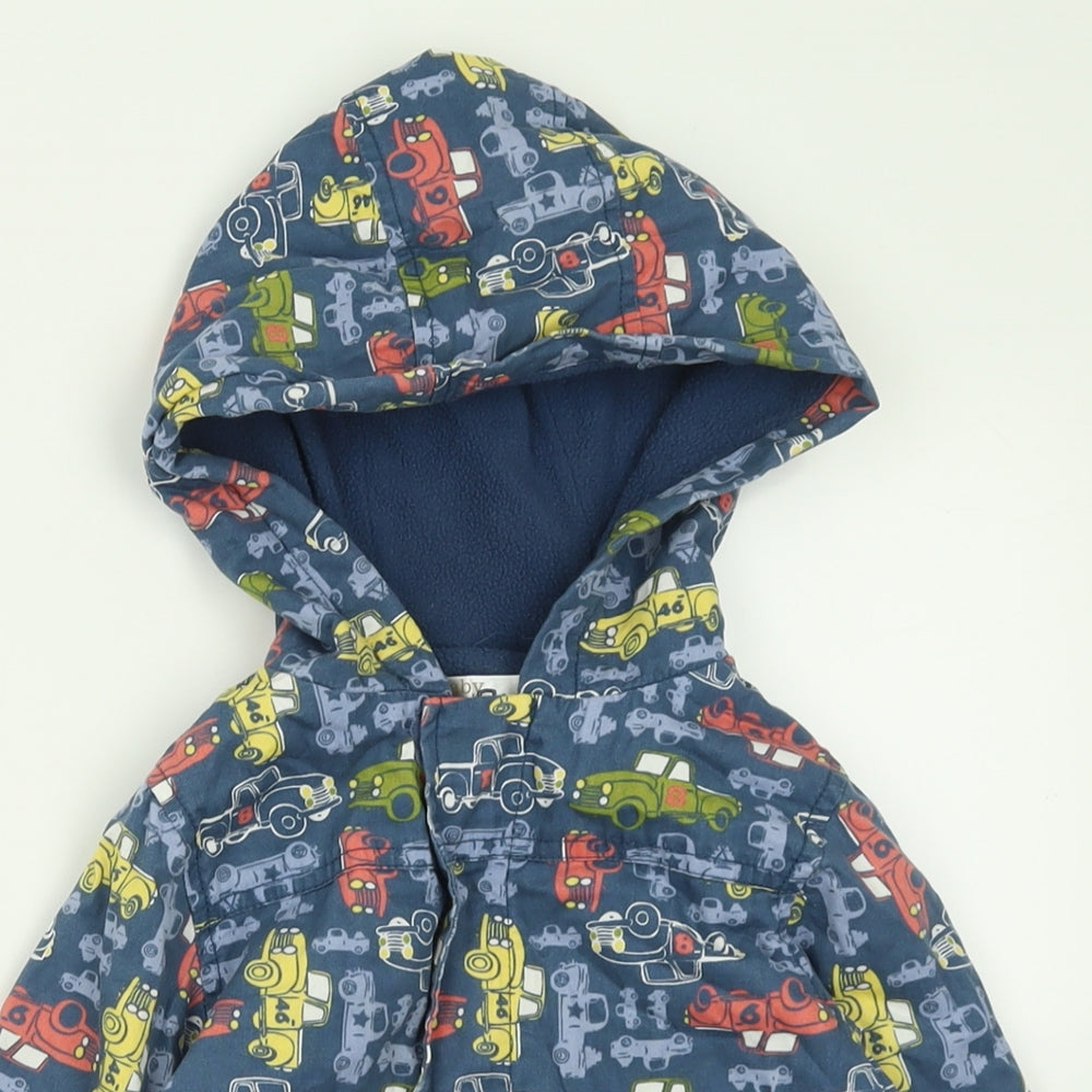 M&Co Boys Blue Geometric  Jacket  Size 2-3 Years  Zip