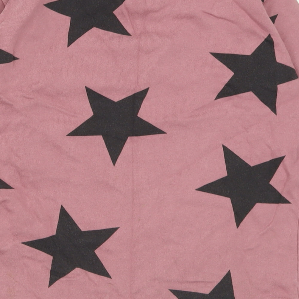 NEXT Girls Pink Crew Neck Geometric Cotton Pullover Jumper Size 6 Years  Pullover