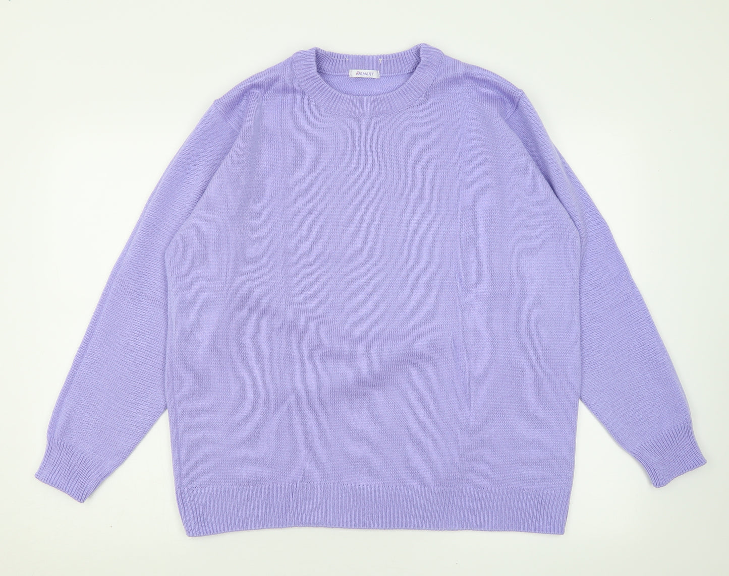 Damart Womens Purple Crew Neck  Acrylic Pullover Jumper Size 18