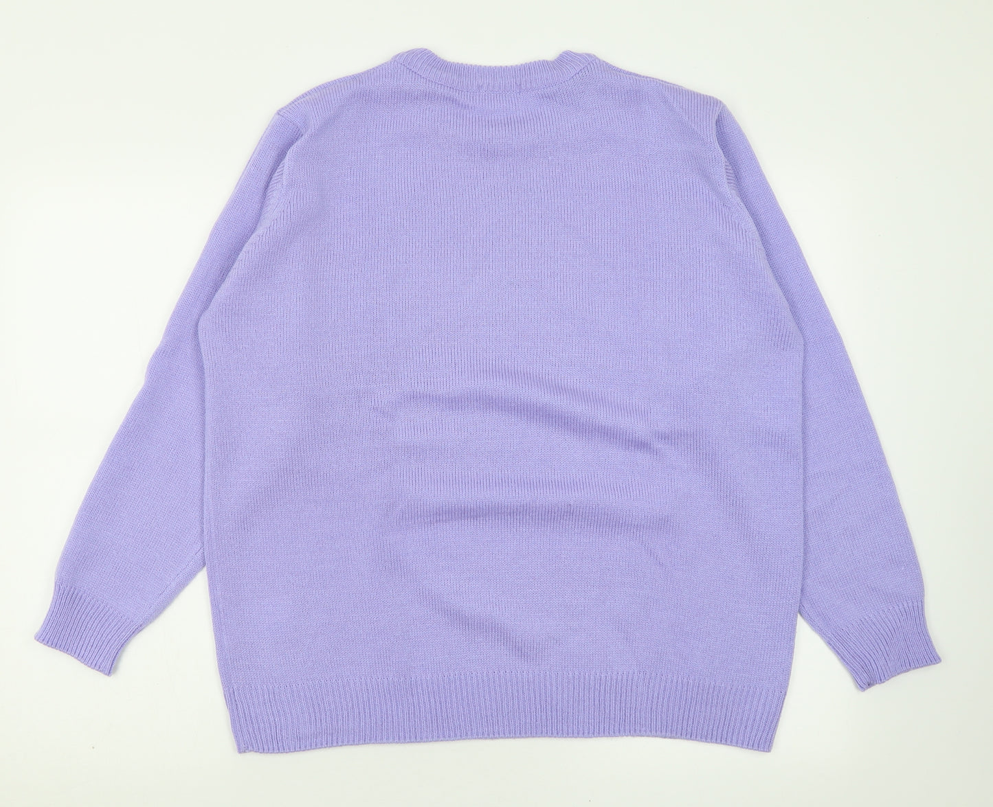 Damart Womens Purple Crew Neck  Acrylic Pullover Jumper Size 18