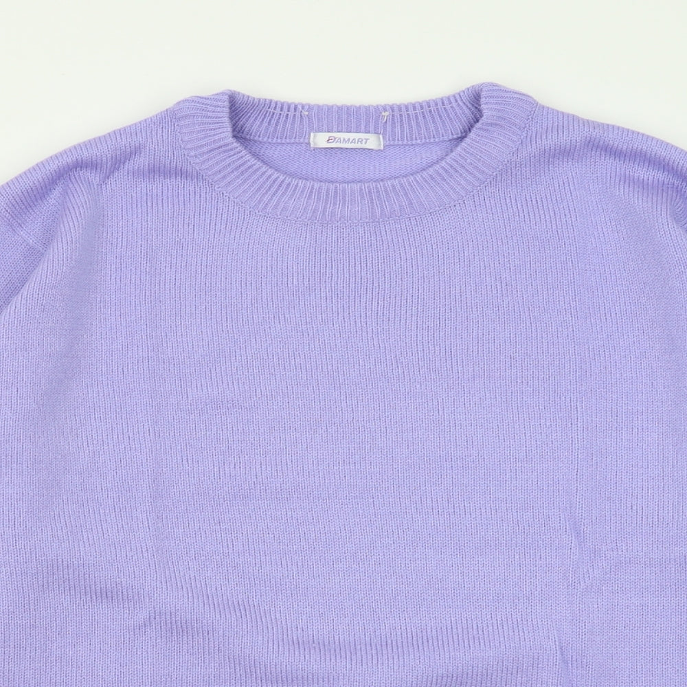 Damart Womens Purple Crew Neck  Acrylic Pullover Jumper Size 18