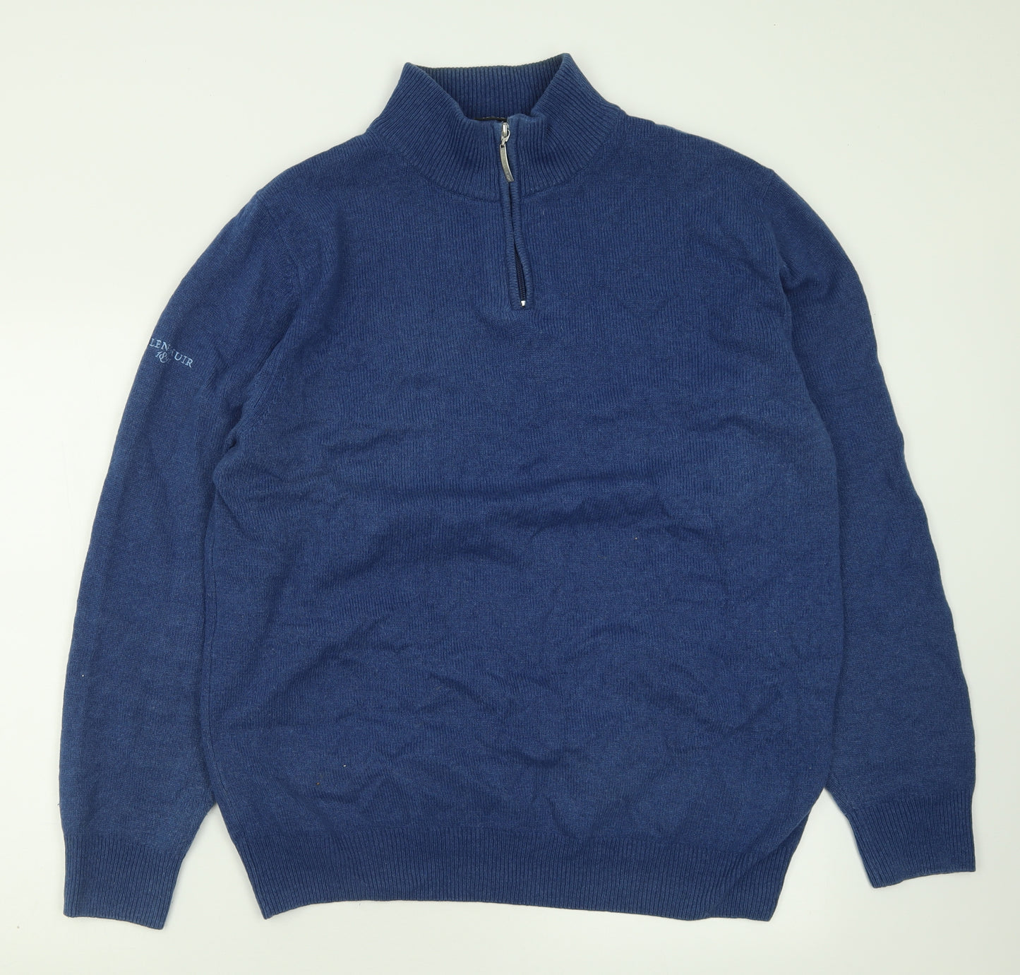 Glenmuir Mens Blue High Neck  Wool Pullover Jumper Size XL