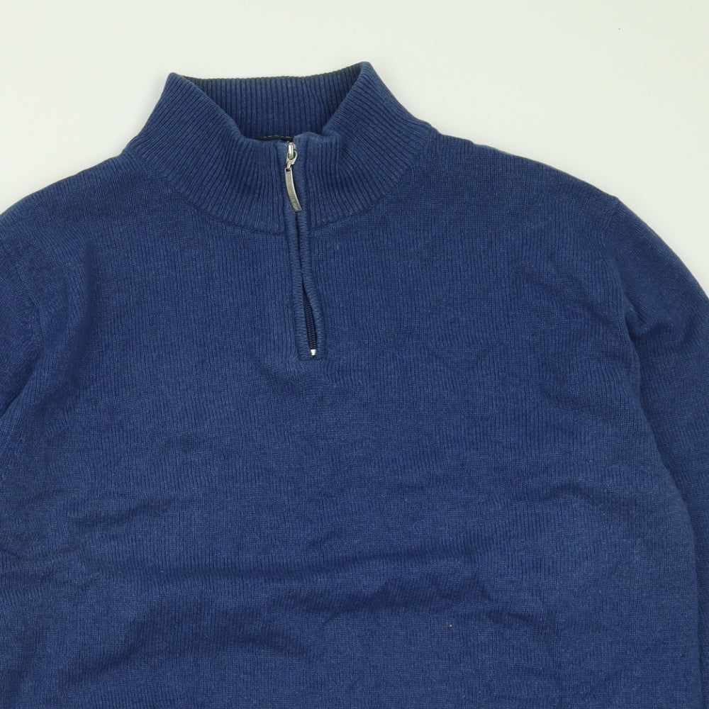 Glenmuir Mens Blue High Neck  Wool Pullover Jumper Size XL