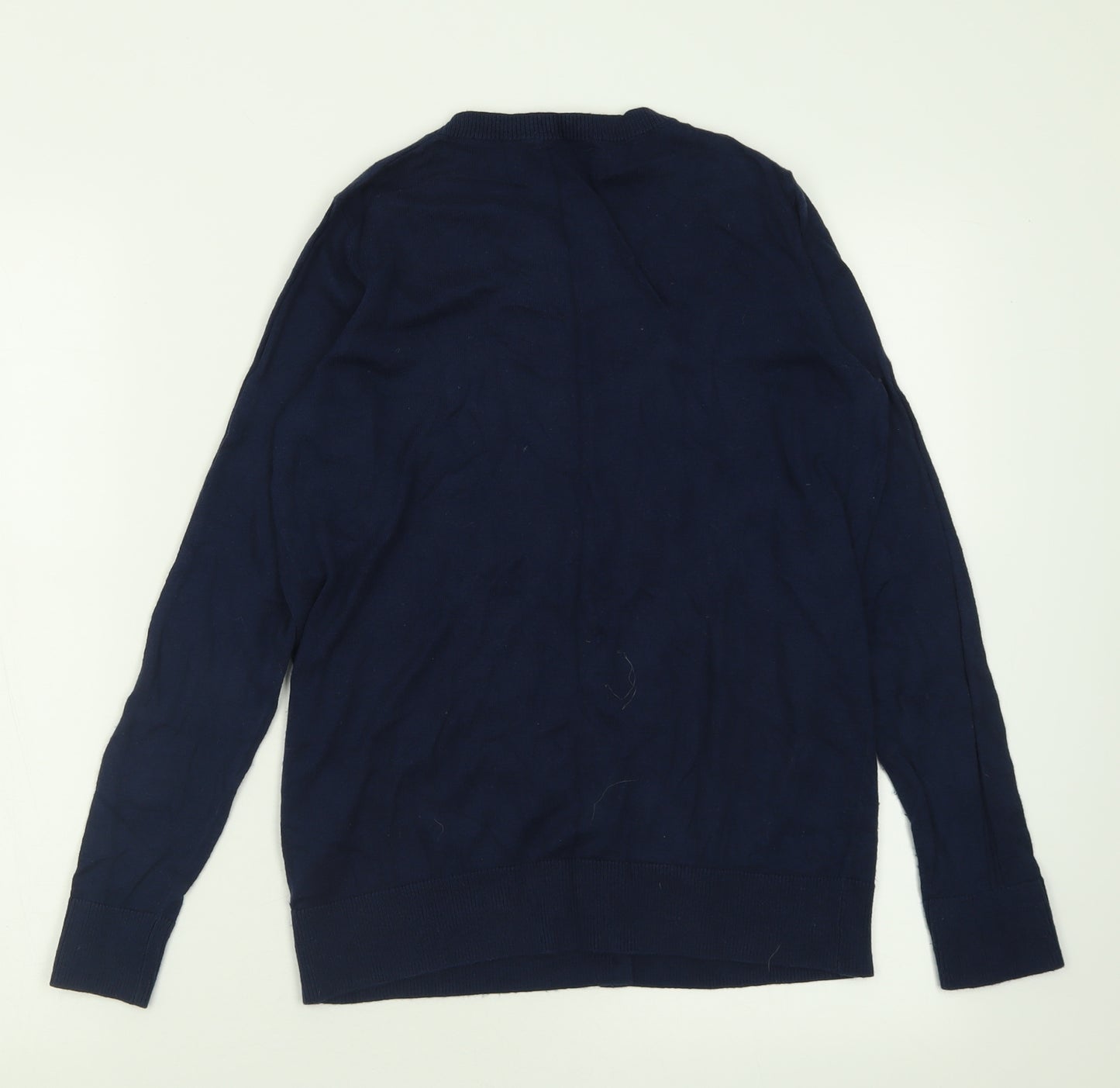 TU Womens Blue Crew Neck  Cotton Cardigan Jumper Size 12