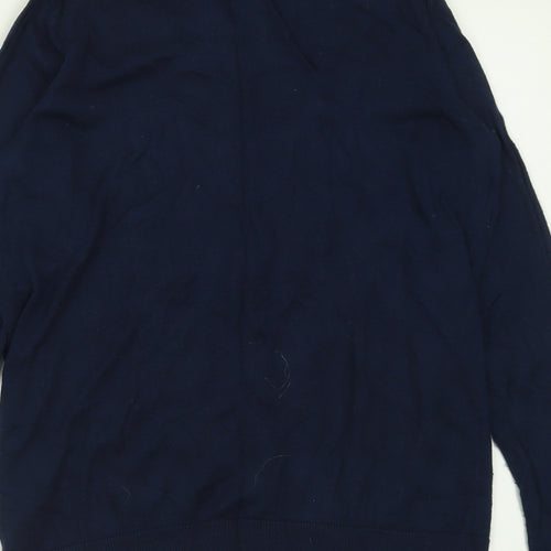 TU Womens Blue Crew Neck  Cotton Cardigan Jumper Size 12