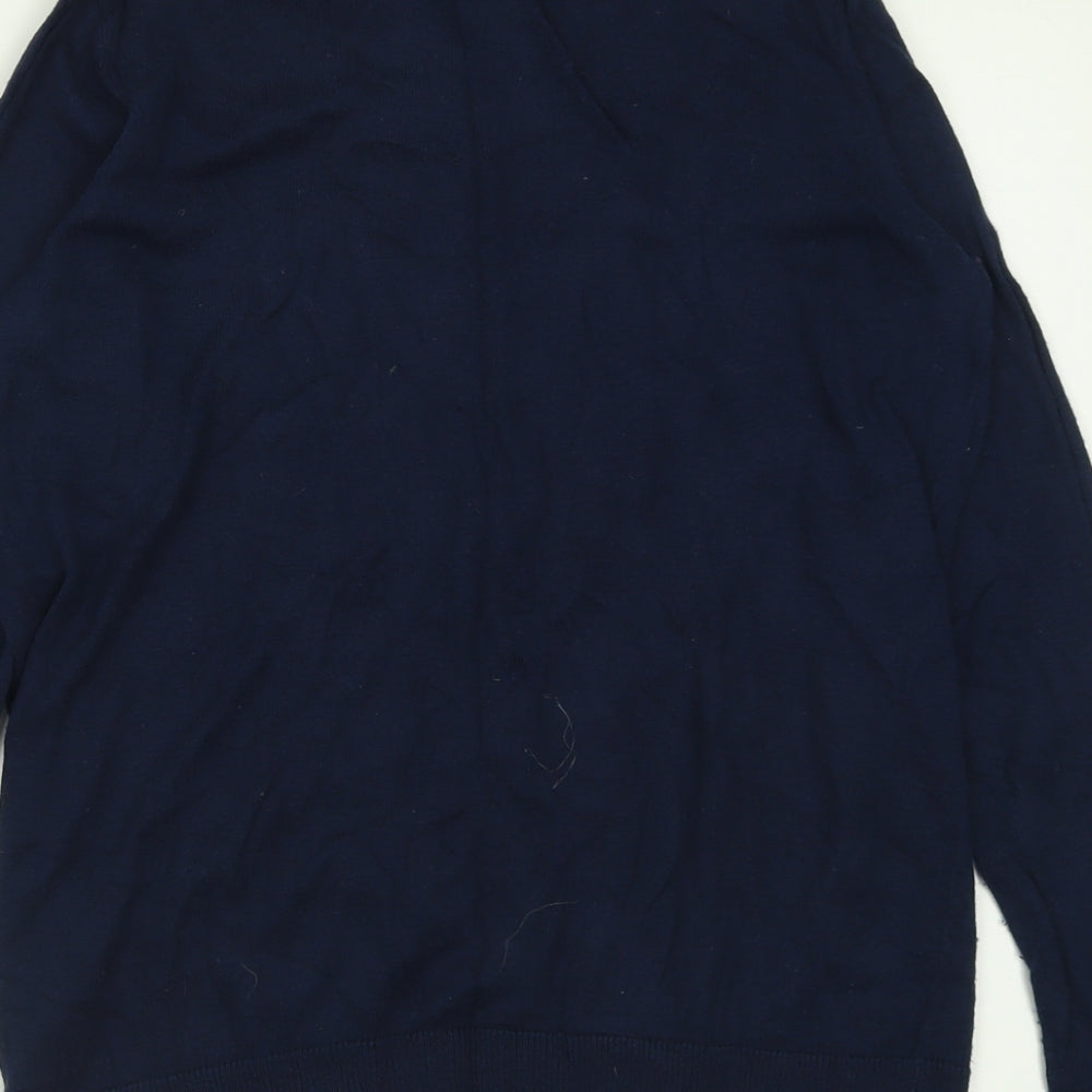 TU Womens Blue Crew Neck  Cotton Cardigan Jumper Size 12