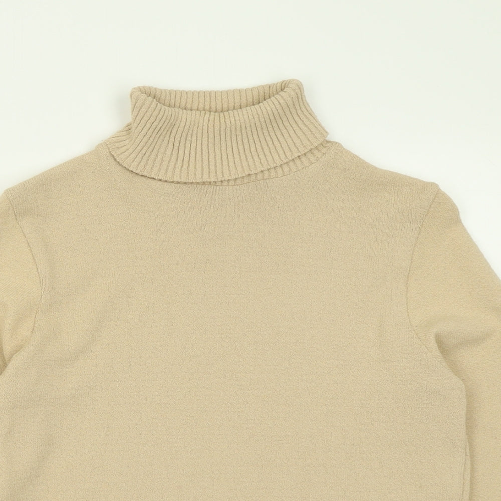 George Womens Brown Roll Neck  Acrylic Pullover Jumper Size 12