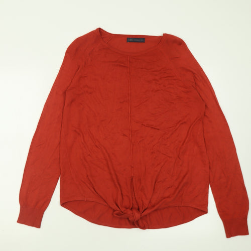Marks and Spencer Womens Red Crew Neck  Viscose Pullover Jumper Size M