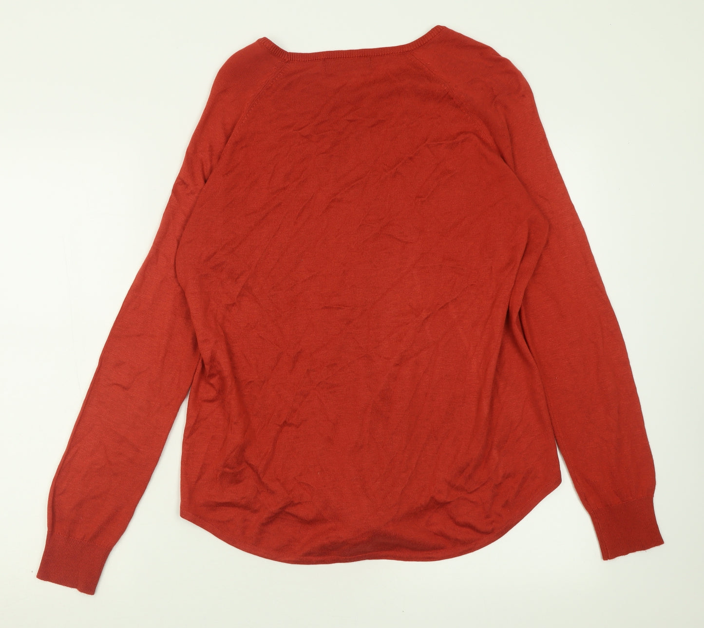 Marks and Spencer Womens Red Crew Neck  Viscose Pullover Jumper Size M