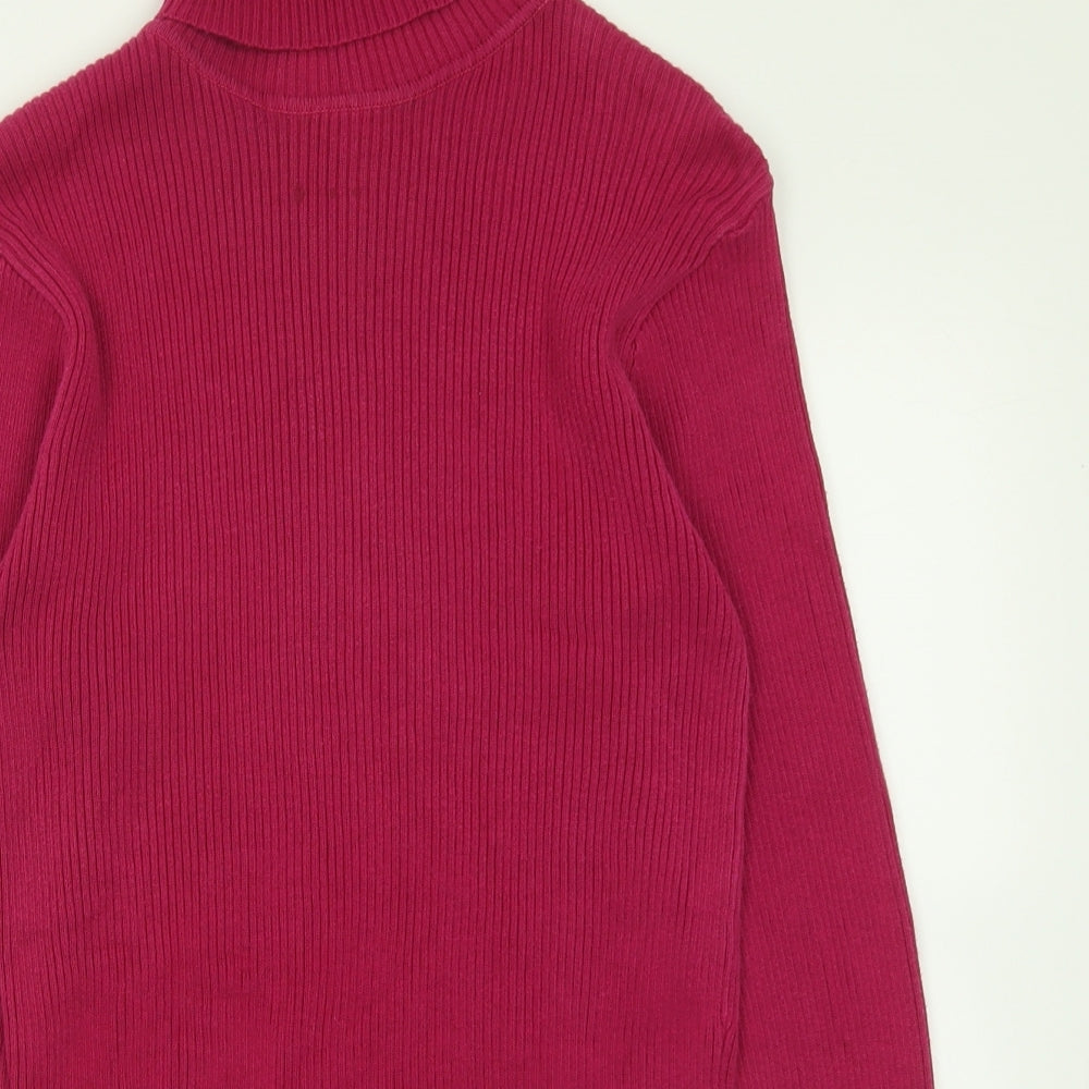 George Womens Purple Roll Neck  Cotton Pullover Jumper Size 12