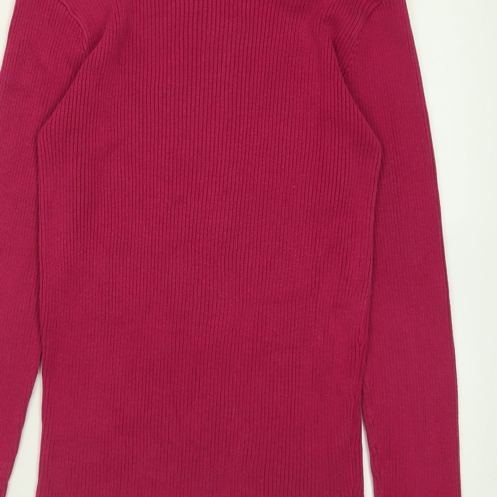 George Womens Purple Roll Neck  Cotton Pullover Jumper Size 12