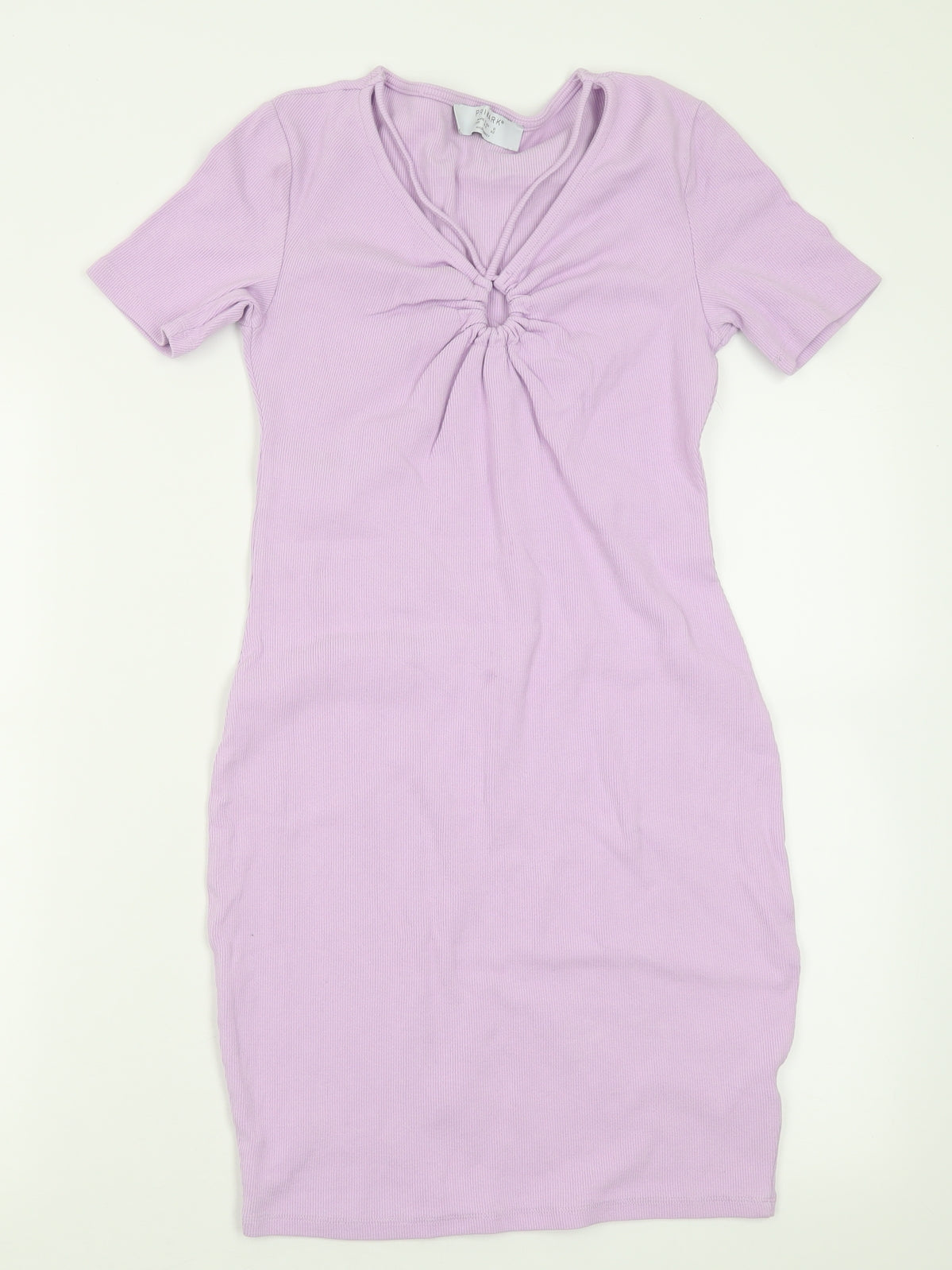 Primark Womens Purple  Cotton Bodycon  Size 10  V-Neck Pullover