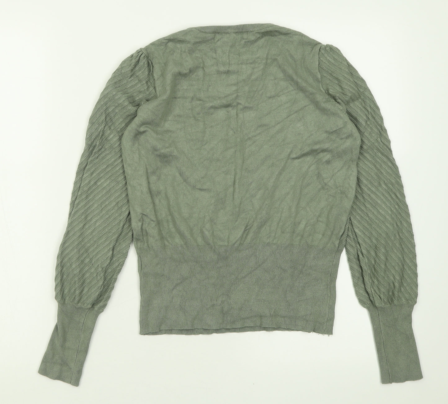 Marks and Spencer Womens Green Crew Neck  Viscose Pullover Jumper Size 10