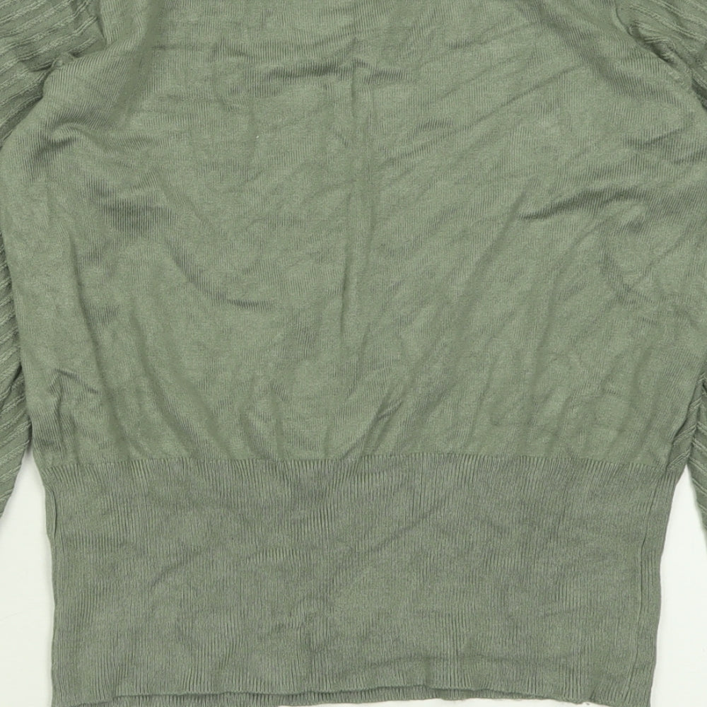 Marks and Spencer Womens Green Crew Neck  Viscose Pullover Jumper Size 10