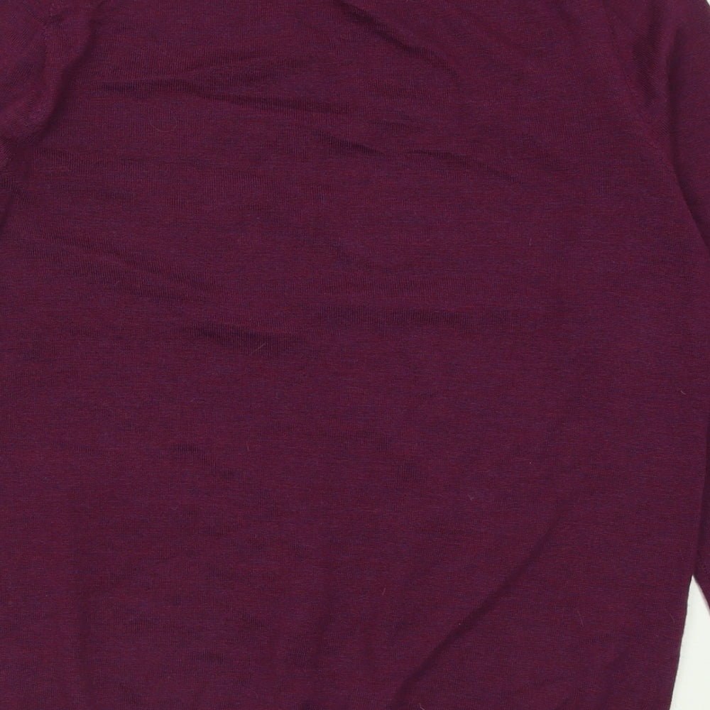 Without Prejudice Womens Purple Crew Neck  Wool Pullover Jumper Size L