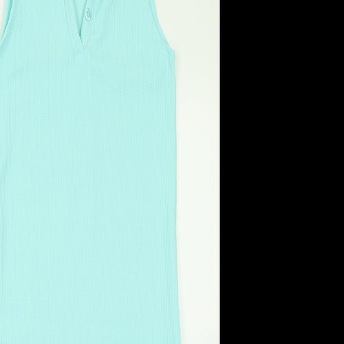 Primark Womens Blue  Polyester Bodycon  Size 10  V-Neck Pullover
