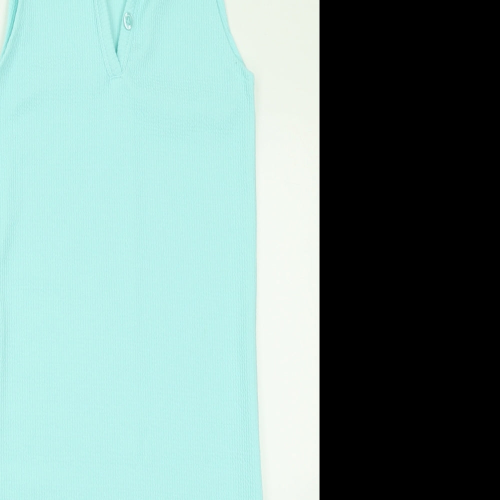 Primark Womens Blue  Polyester Bodycon  Size 10  V-Neck Pullover