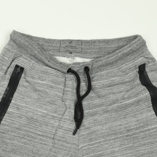 Work Out Mens Grey  Polyester Sweat Shorts Size M L7 in Regular Tie