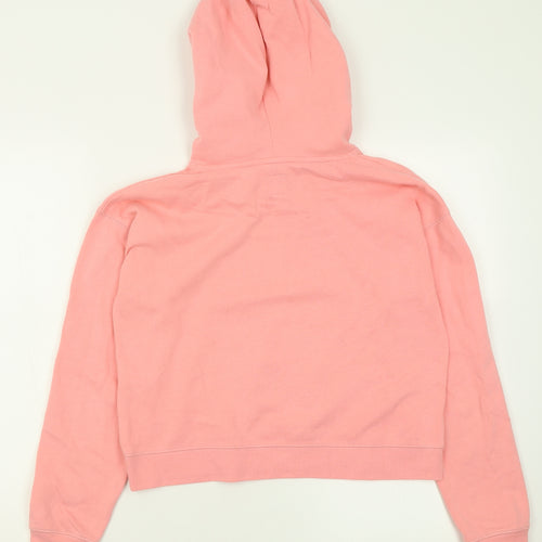 Jack Wills Womens Pink  Cotton Pullover Hoodie Size 8  Pullover - Cropped