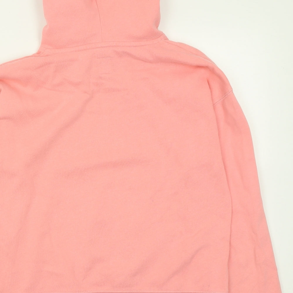 Jack Wills Womens Pink  Cotton Pullover Hoodie Size 8  Pullover - Cropped
