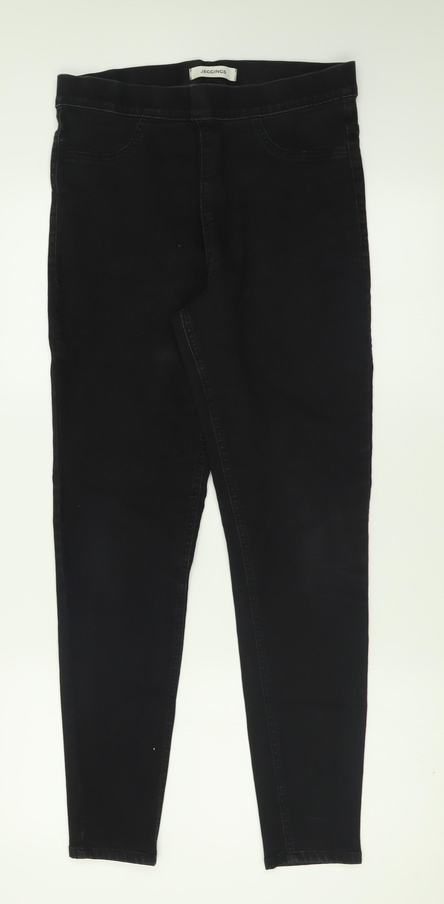 Marks and Spencer Womens Black  Cotton Jegging Trousers Size 12 L28 in Regular