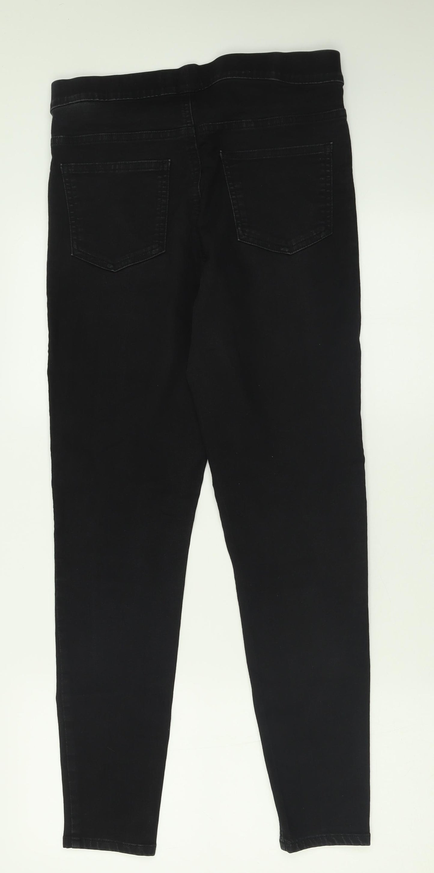 Marks and Spencer Womens Black  Cotton Jegging Trousers Size 12 L28 in Regular