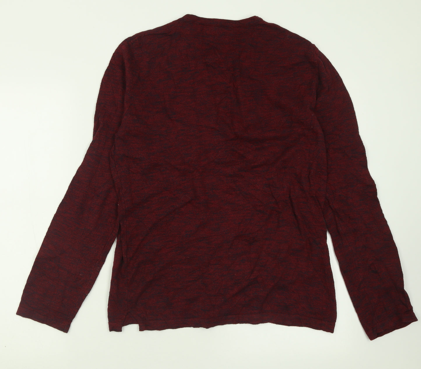 JACK & JONES Mens Red Crew Neck  Acrylic Pullover Jumper Size S