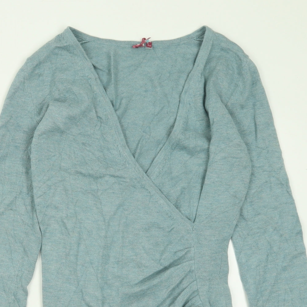 White Stuff Womens Black V-Neck  Viscose Pullover Jumper Size 10