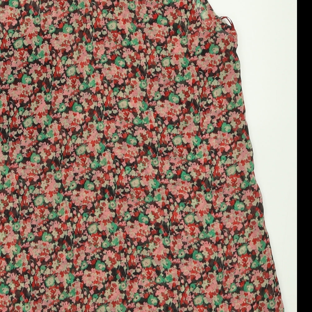 Exhibit Womens Red Floral Polyester Basic Tank Size 8 Scoop Neck