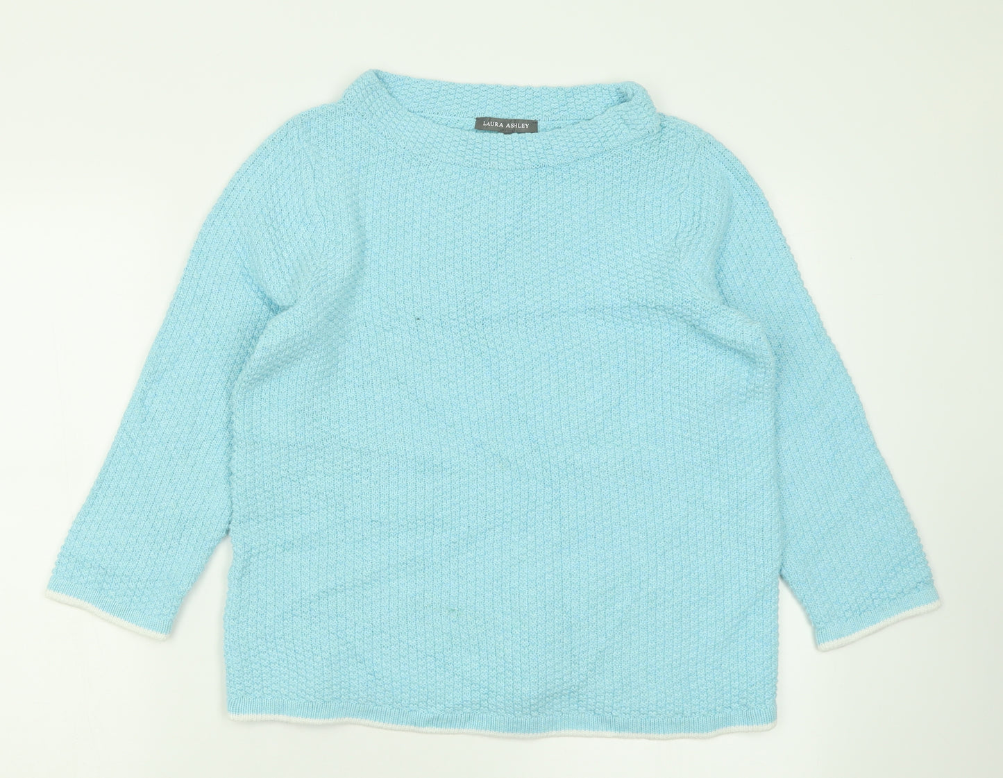 Laura Ashley Womens Black Crew Neck  Acrylic Pullover Jumper Size 10