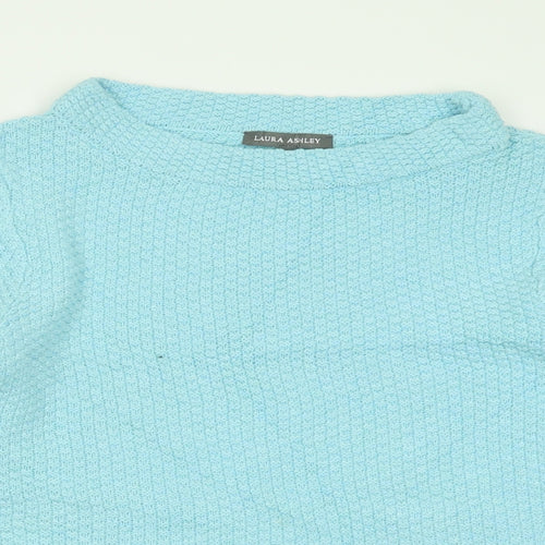 Laura Ashley Womens Black Crew Neck  Acrylic Pullover Jumper Size 10